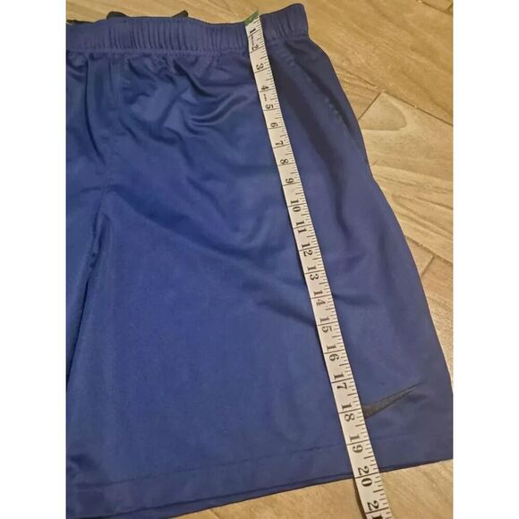 Nike Dri-fit Men's Shorts Navy Blue Drawstring XXL Embroidered Black Swoosh Logo - Picture 3 of 6
